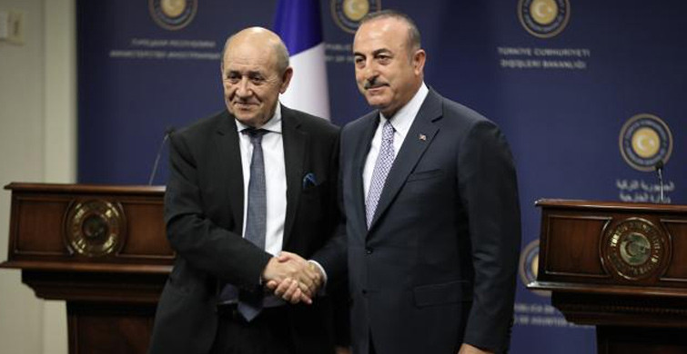 Bakan Çavuşoğlu İle Fransız Mevkidaşı Le Drian Görüştü