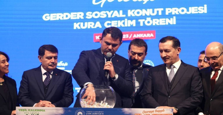 Bakan Kurum konut kura çekiminde konuştu: Orta gelirliye konutta tarih belli oldu