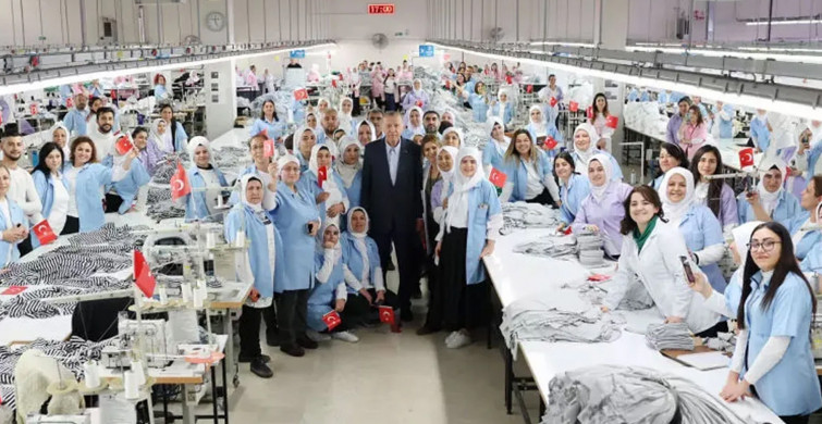 Başkan Erdoğan Denizli’de kadın işçilerle bir araya geldi: Cumhuriyet tarihinin rekoru