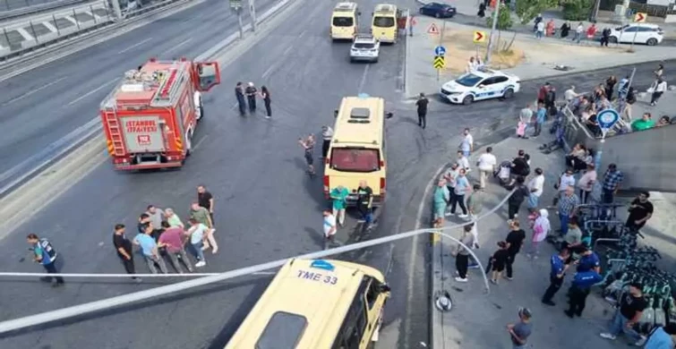 Beylikdüzü'nde TIR köprünün ayağına çarptı! Yol trafiğe kapatıldı, yaralılar var