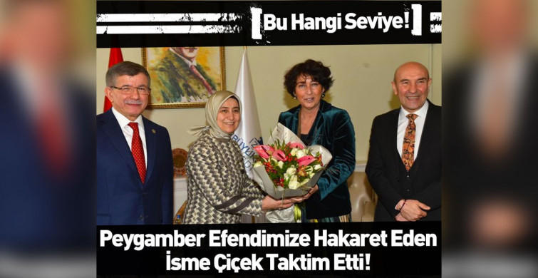 Bu kadar düştünüz mü? Ahmet Davutoğlu, Hz. Muhammed'e hakaret eden isme çiçek verdi!