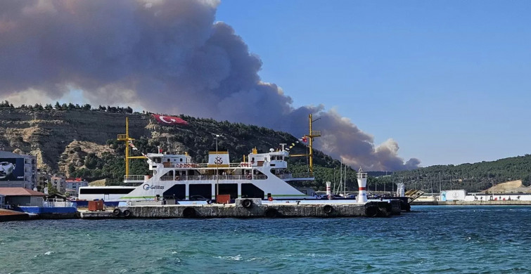 Çanakkale Boğazı'nda Gemi Trafiği Orman Yangını Nedeniyle Tek Yönlü Askıya Alındı