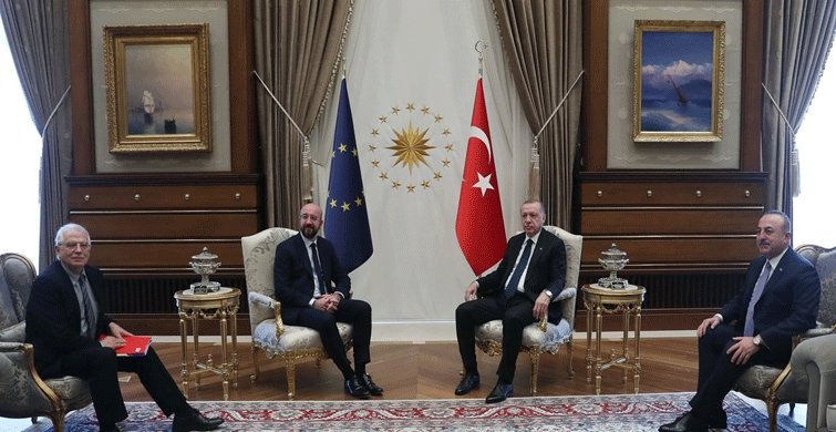 Cumhurbaşkanı Erdoğan, Charles Michel'i Külliyeye Kabul Etti
