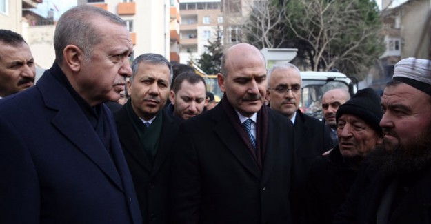 Cumhurbaşkanı Erdoğan, Kartal'da Çöken Binada İncelemeler Yaptı