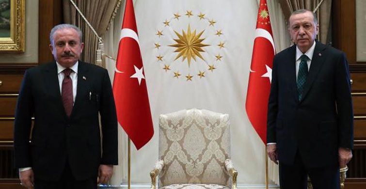 Cumhurbaşkanı Erdoğan, Meclis Başkanı Şentop'u Kabul Etti