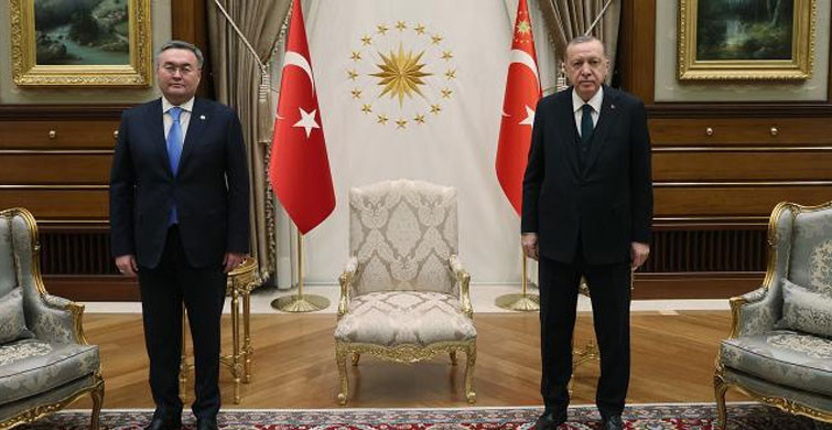 Cumhurbaşkanı Erdoğan Tileuberdi'yi Kabul Etti