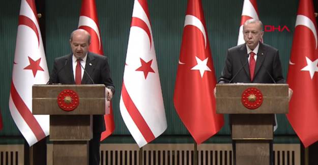 Cumhurbaşkanı Erdoğan Ve KKTC Cumhurbaşkanı Ersin Tatar Açıklamalarda Bulunuyor