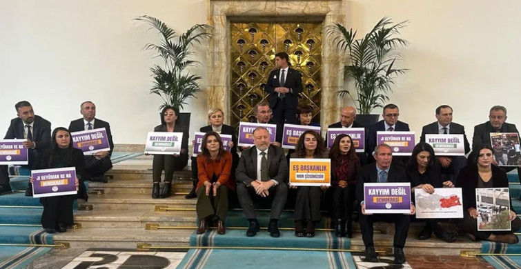 DEM Parti'den Meclis'te 'kayyım' protestosu