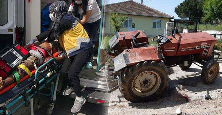 Devrilen Traktörün Altında Kalan Genç Ağır Yaralandı