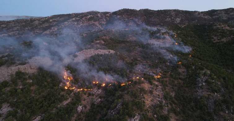 Elazığ'da hektarlık alanda çıkan yangın endişe ve paniğe sebep oldu! Ekipler yangına müdahalede seferber oldu!