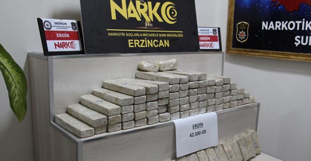 Erzincan'daki Operasyonda 42 Kilo 500 Gram Eroin Ele Geçirildi