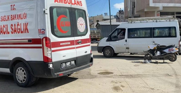 Erzurum’da Kamyonet Motosikletli Kuryeye Çarptı: 1 Yaralı