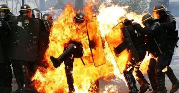 Fransa'daki 1 Mayıs Gösterilerinde Sokaklar Yangın Yerine Döndü