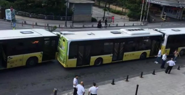Gaziosmanpaşa'da feci kaza! 3 İETT otobüsü birbirine girdi