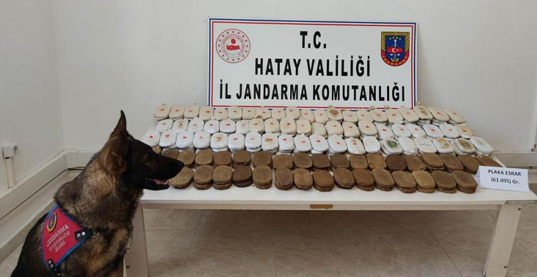 Hatay’da 61 Kilo 95 Gram Esrar Ele Geçirildi