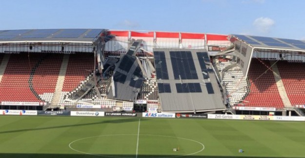 Hollanda'daki Hortum Sebebiyle Az Alkmaar'ın Stadı Çöktü 