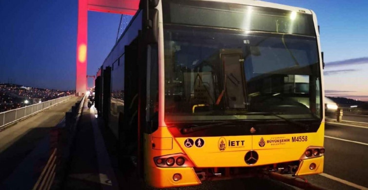 İBB metrobüsü köprüde arızalandı: Metrobüs seferleri aksadı