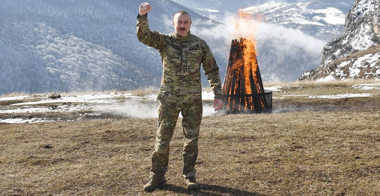 İlham Aliyev Şuşa'da Nevruz Ateşini Yaktı