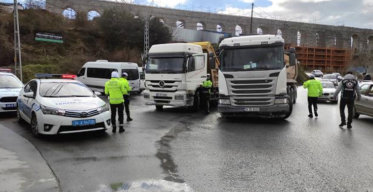 İstanbul'da Hafriyat Kamyonlarına Kontrol