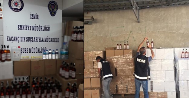 İzmir'de 4 Bin 600 Şişe Sahte İçki Ele Geçirildi