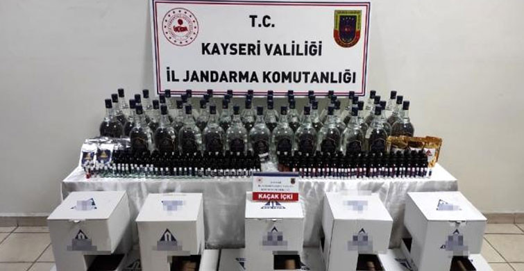 Jandarma Kayseri’de Kaçak İçki Operasyonu Düzenledi