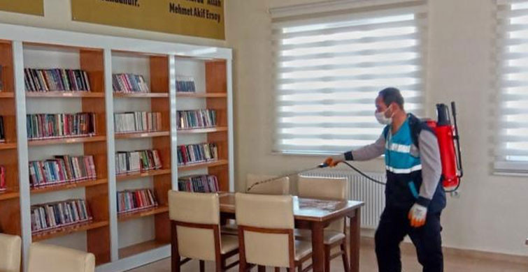 Kahramanmaraş’ta Müze Ve Kütüphaneler Dezenfekte Edildi
