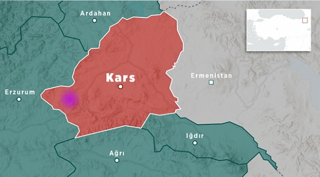 Kars'ta 4 büyüklüğünde deprem