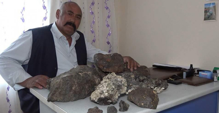 Kırıkkale'de Bir Çiftçi Mantar Toplamak İçin Çıktığı Arazide 100 Kilo Gök Taşı Topladı!