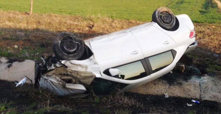 Kırıkkale’de Bir Vatandaş Takla Atan Otomobilden Yara Almadan Kurtuldu