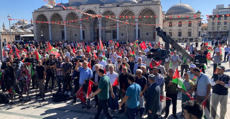 Konya'da Filistin İçin Büyük Miting Gerçekleştirildi