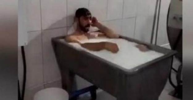 Konya'da Süt Banyosu Yapan İşçi: İç Çamaşırım Üstümdeydi!
