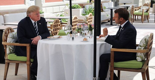 Macron ve Trump G7 Zirvesi Öncesinde Bir Araya Geldi