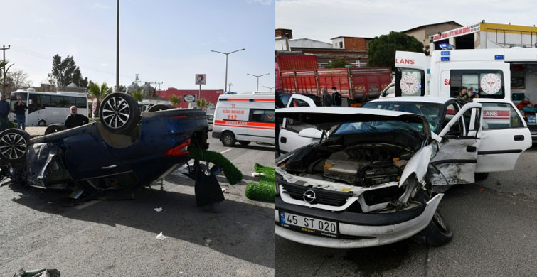 Manisa'da 2 Araç Çarpıştı: Yaralılar Var!