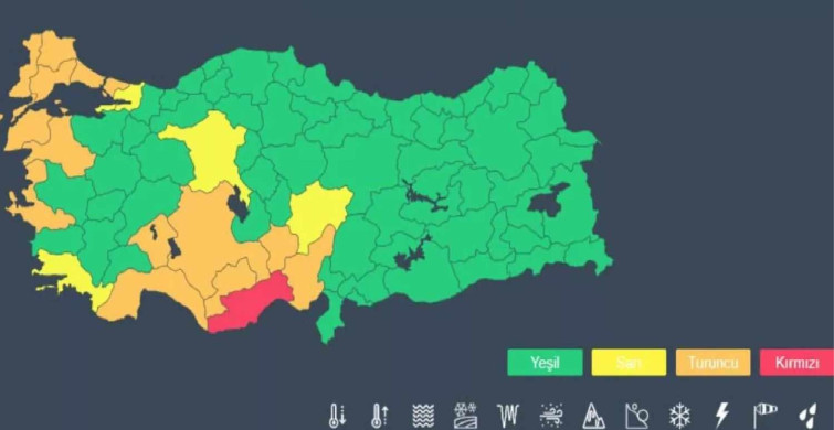 Meteoroloji AFAD Kırmızı, Sarı, Turuncu ve Yeşil kodlu uyarı nedir? Renk Kodu Uyarı Sistemi - MeteoUYARI