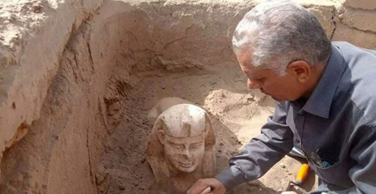 Mısır’da gülümseyen sfenks keşfedildi: Kime ait olduğu belli oldu