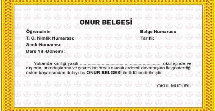 Onur belgesi nedir? Onur belgesi kaç puanda verilir? Hangi öğrenciler onur belgesi almaya hak kazanır? Onur belgesi kimlere verilir?