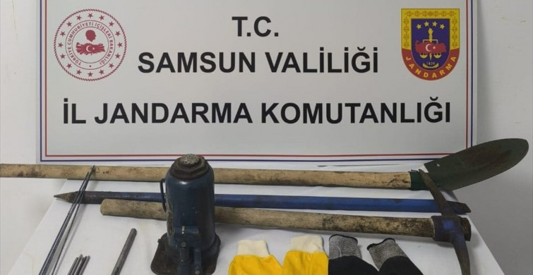 Samsun Tekkeköy'de Kaçak Kazı Yapan İki Şüpheli Suçüstü Yakalandı