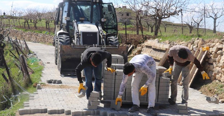 Siirt’te Bağ Yolları Parke Taşıyla Yenileniyor