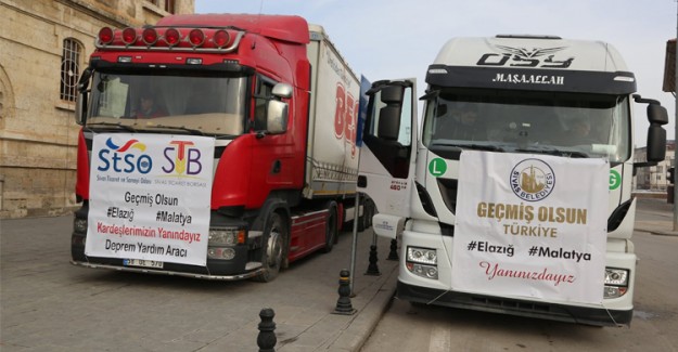 Sivas'tan Deprem Bölgesine 2 TIR'lık İnsani Yardım