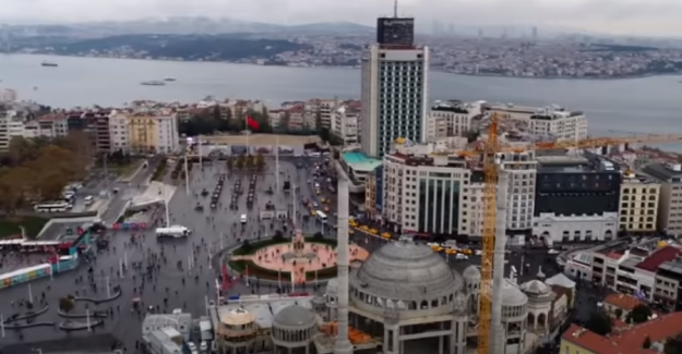 Taksim Camii'nin Havadan Çekilen  Son Hali Görenleri Büyüledi