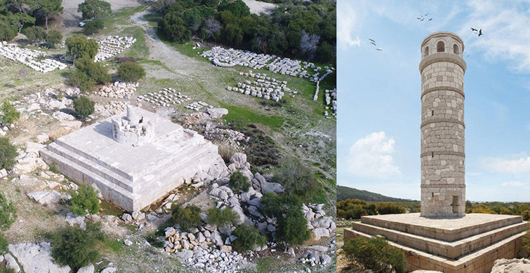 Tarihi Patara Deniz Feneri Orijinal Taşlarla Yeniden Ayağa Kaldırılıyor