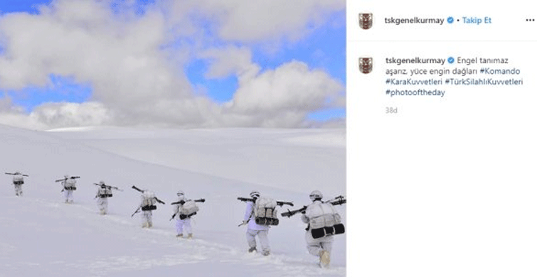 Türk Askeri Terörist Avı İçin Karlı Dağlarda