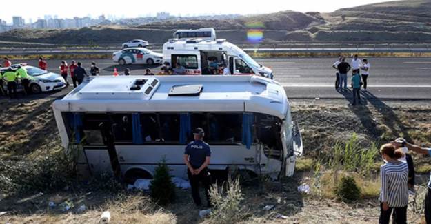 Yolcu Otobüsü İle Aselsan Personelini Taşıyan Minibüs Çarpıştı