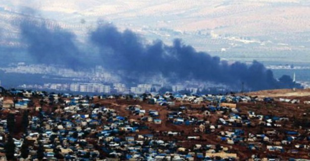 YPG'li Teröristler Afrin'de Lastik Yakmaya Başladı
