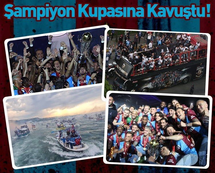 Trabzonspor şampiyonluk kupasını görkemli bir törenle aldı