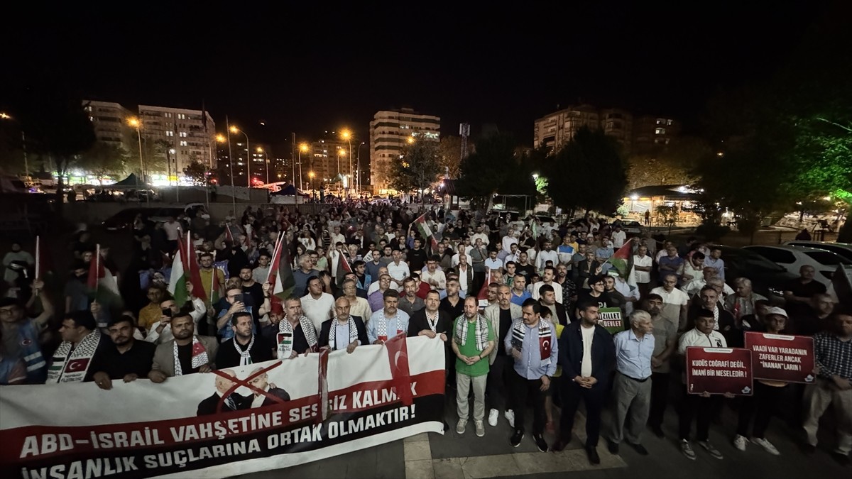 Kahramanmaraş'ta İsrail'in Gazze’ye yönelik saldırılarına tepki amacıyla yürüyüş düzenlendi, basın...