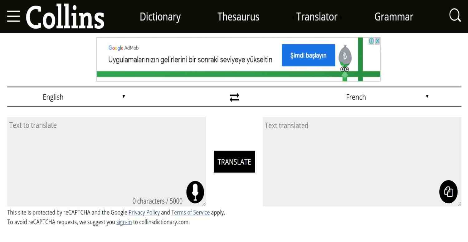 Collins Dictionary Translator