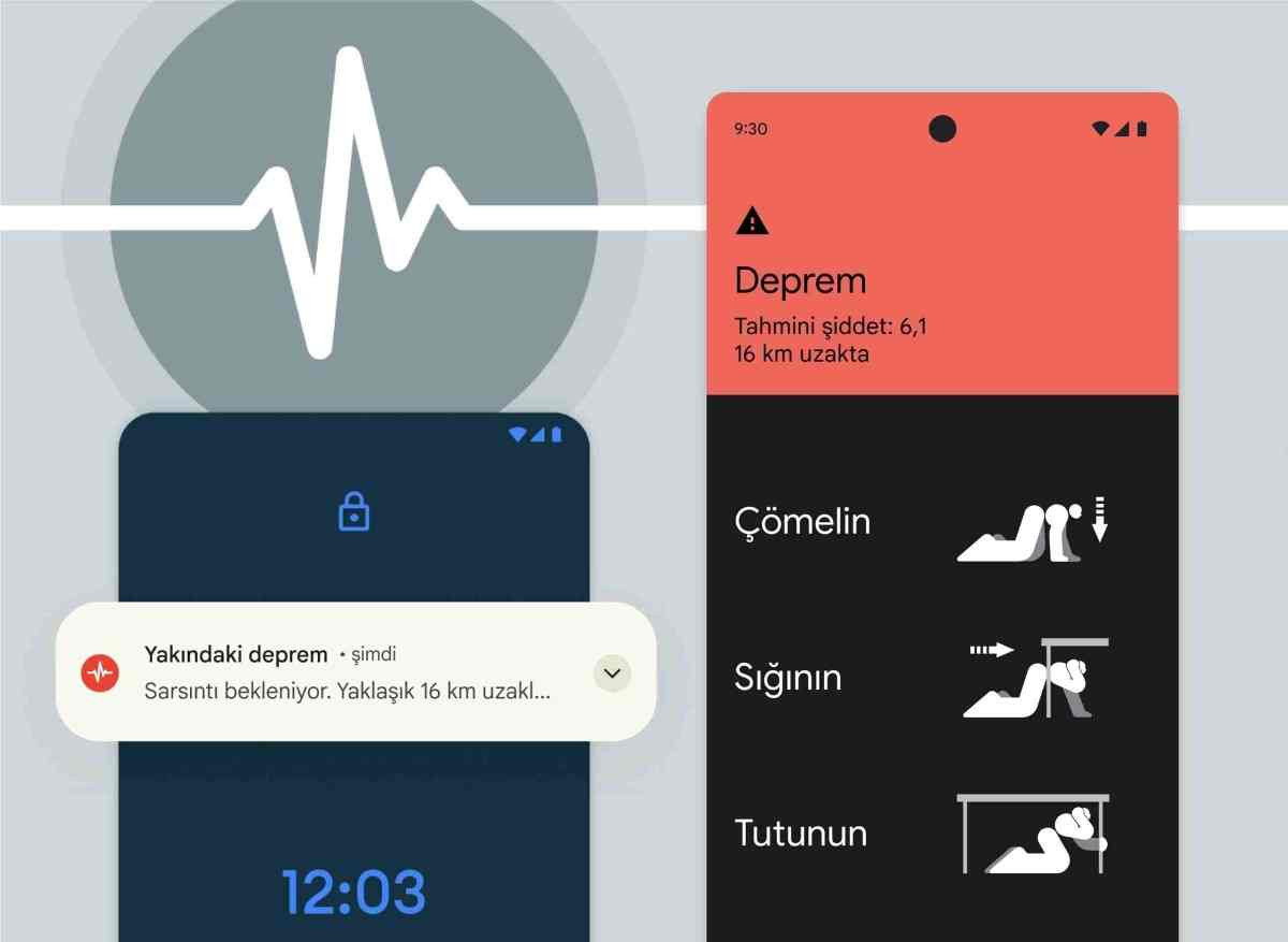 Google Deprem Uyarı Sistemi mobil uygulaması