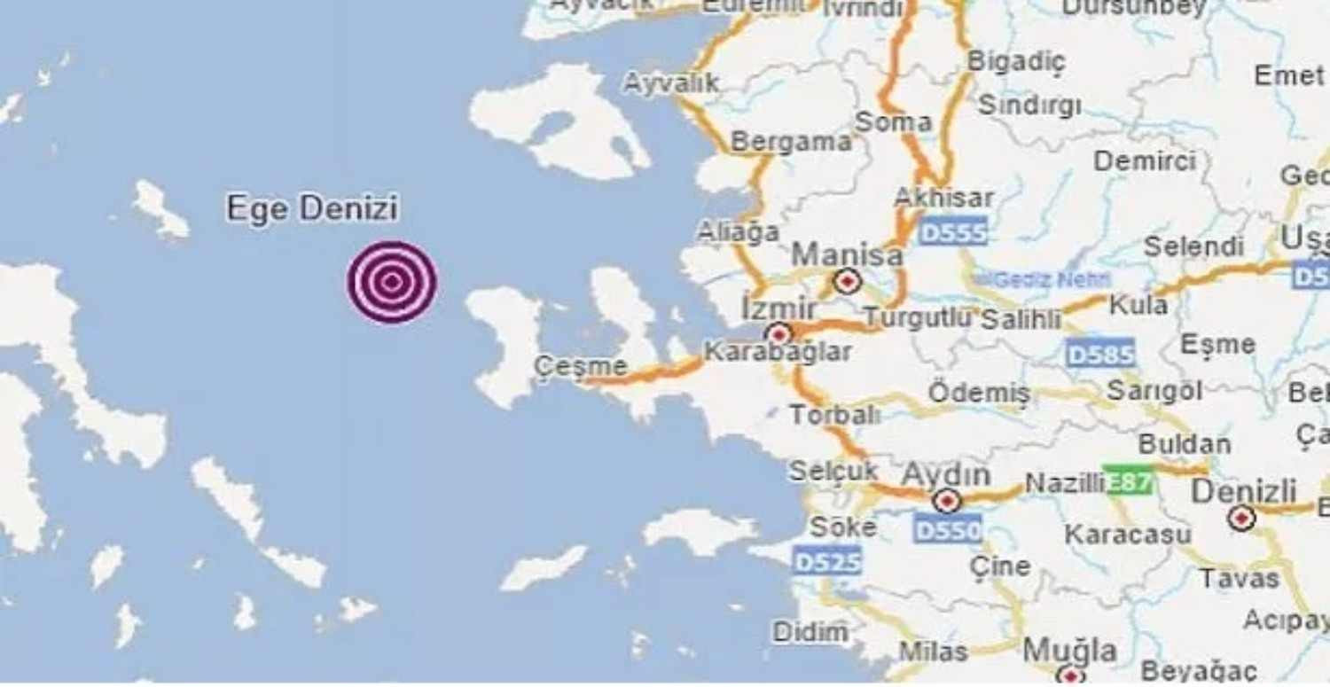 İzmir Çeşme açıklarındaki 4.4 şiddetindeki deprem