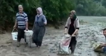 Adana'da Selin Tarlaya Savurduğu Balıkları Vatandaşlar Topladı